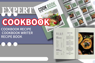 write format,design meal plan, recipe creation, recipe writing, cookbook