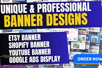design aesthetic web banner ads for youtube display ads, google, shopify or etsy