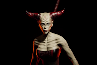 deliver fantasy humanoid character,animate3d,modular model,3d sci fi retopology
