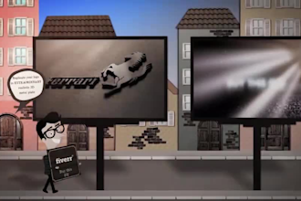 make you this eye catchy cartoon animated commercial
