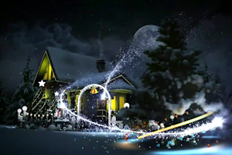 create 3d christmas animation, happy new year greeting video, greeting card