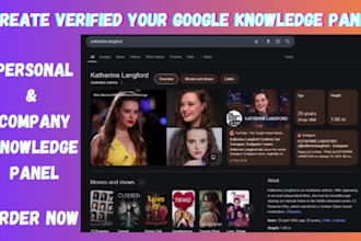 creat verified google knowledge panel for personal or business