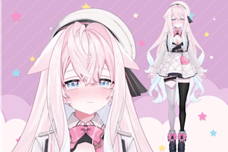 draw and rig live2d vtuber model, 2d vtuber model live2d vtuber rigging for live