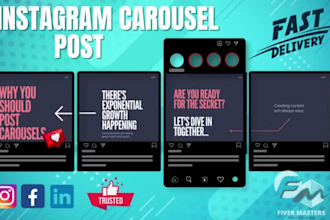 create engaging instagram carousel post, feed post and instagram story