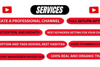 be your do best youtube channel setup and video seo expert