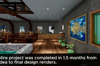 render 3d interior design,house,restaurant, coffee, retail shop,store,kiosk,cafe