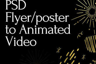 covert your PSD flyer poster to animated video or GIF