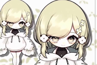 design and rig chibi vtuber charcat, live2d model, anime chibi, live2d rigging,
