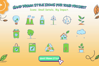 design hand drawn icons for web, mobile, or social media