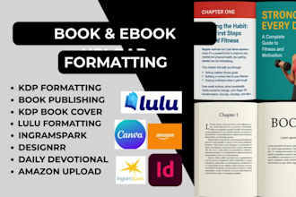 edit, format and publish book,kindle ebook, ebook on amazon kdp,kdp upload