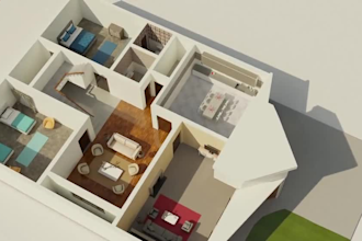 3d residential animation interior living room design residential apartment