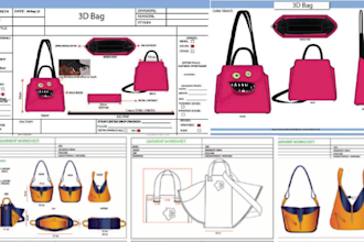 create handbag tech pack luxury handbag and vegan handbag tech pack
