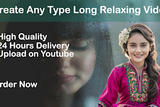 create long rain video with natural sound
