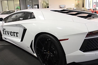 promote business on lamborghini aventador video