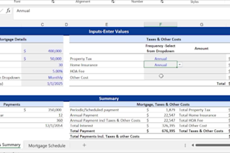 create custom mortgage calculator or repayment schedule in excel or google sheet