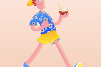 create high quality 2d character animations, loops, and walk cycles