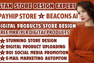 stan store design, payhip, beacons ai, gumroad, pensight,stan store marketing