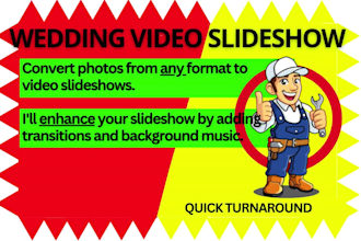 create stellar wedding video slideshow, birthday memorial photo slideshow