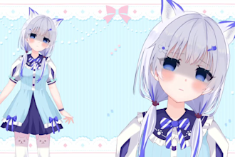design and rig custom live 2d vtuber anime model pngtuber chibi twitch for vtube