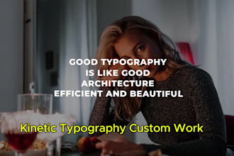 do minimalist kinetic typography, motion 2d and 3d graphics animated explainer