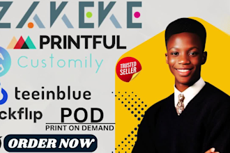 set up a shopify pod store with zakeke, customily, kickflip, and teeinblue