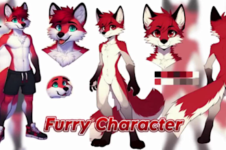 draw furry character reference sheet, furry anthro nsfw oc ref sheet fursuit