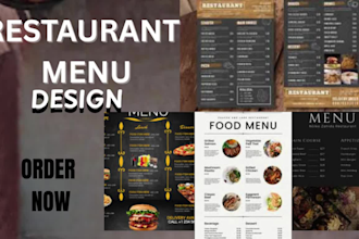 design restaurant menu, food menu, digital menu design