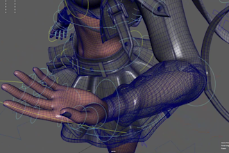 rig 3d model in maya, ready to export to ue, unity engine