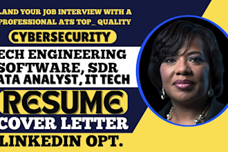 write resumes for IT tech cybersecurity software developers and executive to sdr
