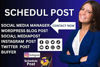 schedul post social media manager post instagram twitter post wordpress blog