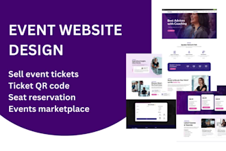 build event ticket websites with bookings, qr codes for rentals, weddings