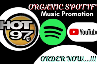 play your song on hot97 radio station, organic spotify music promotion, airplay