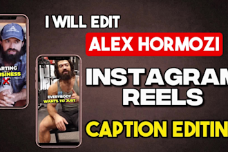 do engaging instagram caption reels video editing in 24 hour