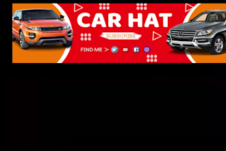 design youtube channel art, banner, header and video thumbnail or cover