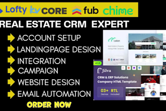 set up lofty CRM website, boldtrail, kvcore, chime, follow up boss, kv core CRM
