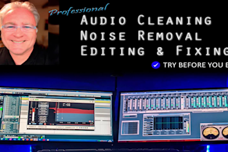 clean, restore, denoise, provide audio editing for voice or music