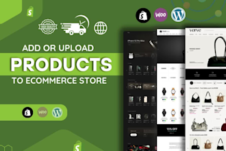 add or upload products to woocommerce or shopify store, shopify product listing