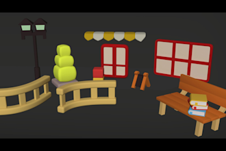 create any 3d model in low poly design