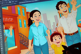create beautiful children story book illustration