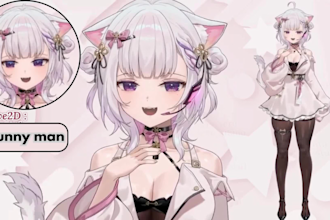 do 2d vtuber model, live2d rigging, anime art, vtube modeling for streaming