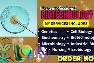 do article and blogs, online course on biotechnology, microbiology, ebook writer