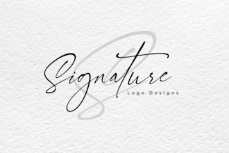 design 3 unique handwritten, calligraphy, signature logo