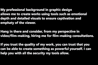 professionally give you insight on your film for festivals, read description