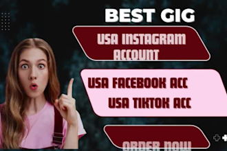 create usa instagram account, usa tiktok account, usa facebook account for you