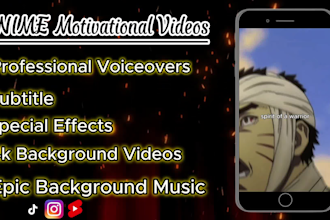 create 4k anime motivational videos for tiktok, reels, youtube shorts