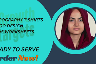 create logo, kids worksheets and typography t shirt