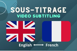 subtitle videos in french, english transcription translation