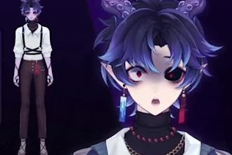 draw and design 2d vtuber model, vtuber model, 2d vtuber avatar, png vtuber