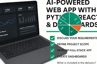 develop web apps with python, react and dashboards