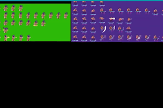 draw 2d retro pixel game art pixel art animation 2d sprite sheet pixel character